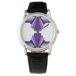 Art Deco Muster in Purples Armbanduhr