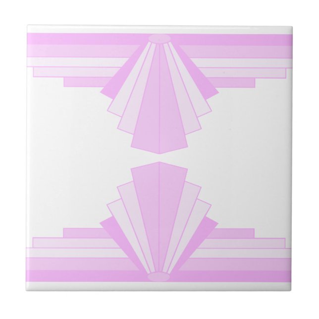 Art Deco Muster in Rosa Fliese (Vorderseite)