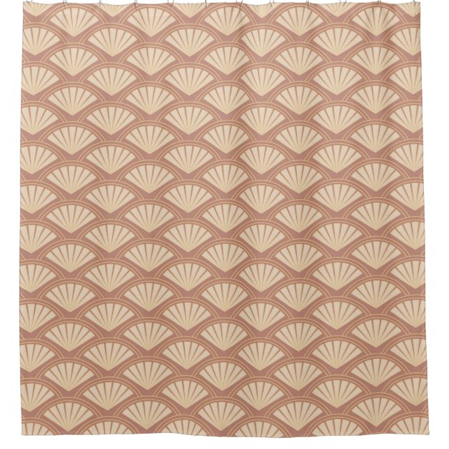 Art-Déco-Muster in Rose Duschvorhang (Vorderseite)
