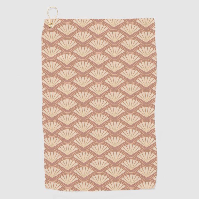 Art-Déco-Muster in Rose Golfhandtuch (Vorderseite)