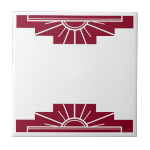 Art Deco Muster in Rot Fliese
