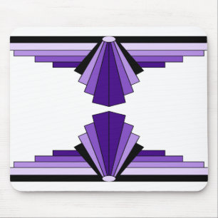 Art Deco Muster in Violetttönen Mousepad