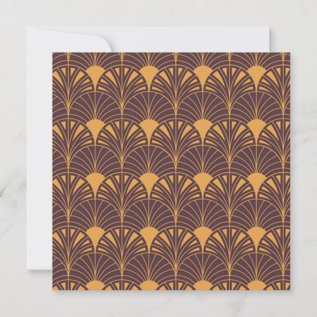 Art Deco-Muster mit fächerförmigen Motiven  Dankeskarte (Vorderseite)