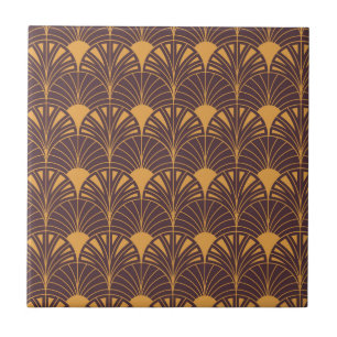 Art Deco-Muster mit fächerförmigen Motiven Fliese