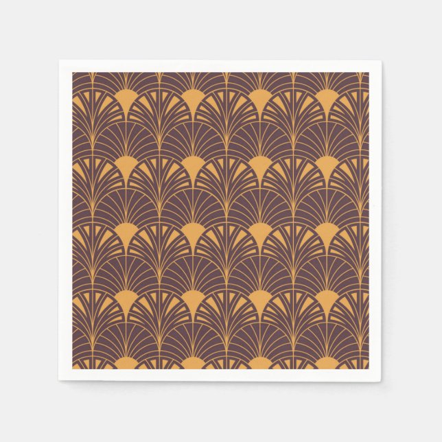 Art Deco-Muster mit fächerförmigen Motiven  Serviette (Vorderseite)