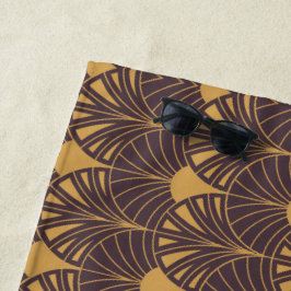 Art-Deco-Muster mit fächerförmigen Motiven  Strandtuch