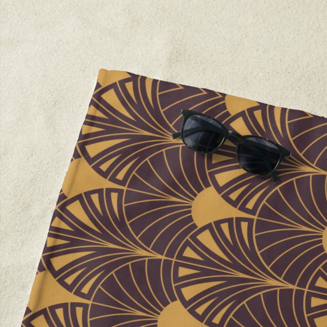 Art-Deco-Muster mit fächerförmigen Motiven  Strandtuch (Beispiel)
