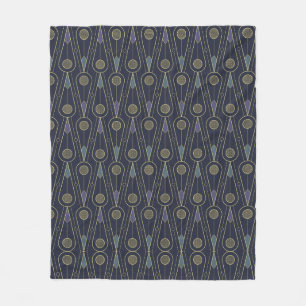 Art-Deco-Muster mit geometrischen Formen in Gold Fleecedecke