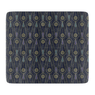 Art Deco-Muster mit geometrischen Formen in Gold Schneidebrett