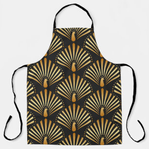 Art Deco Muster mit goldenem Pfau Schürze