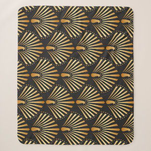 Art Deco Muster mit goldenem Pfau Sherpadecke