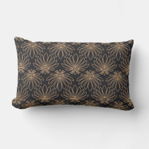 Art Deco-Muster mit goldenen Blumenmotiven Lendenkissen