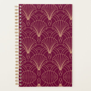 Art Deco-Muster mit goldenen geometrischen Fächerm Planer