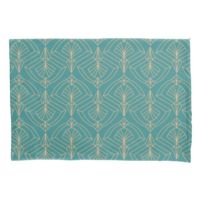 Art Deco-Muster mit goldenen geometrischen Formen  Kissenbezug (Vorderseite-Links)