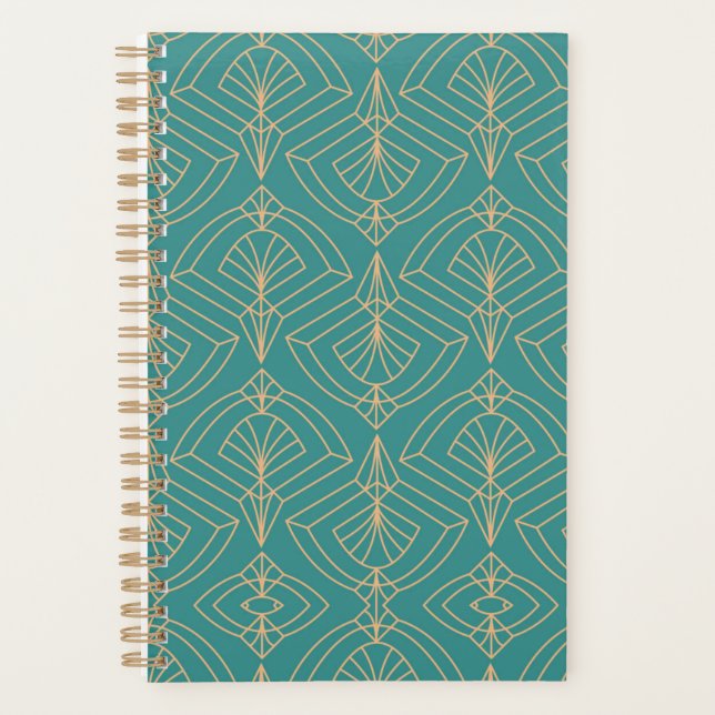 Art Deco-Muster mit goldenen geometrischen Formen  Planer (Vorderseite)