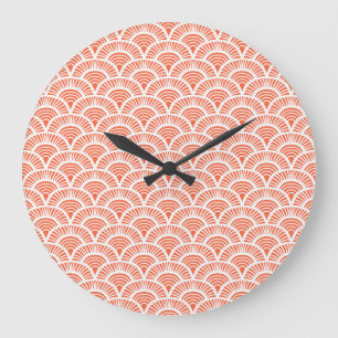 Art Deco Muster mit Skalenmotiven. Große Wanduhr