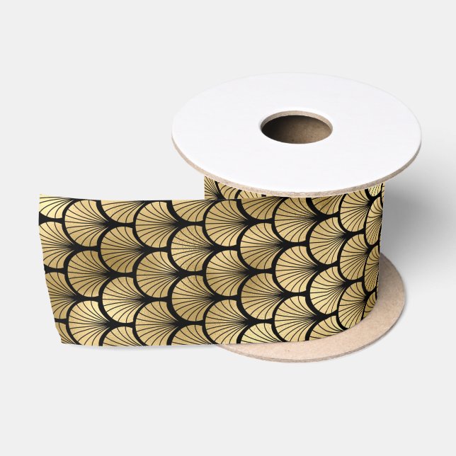 Art Deco-Muster mit Strahlenfächer-Motiv Satinband (Spule)