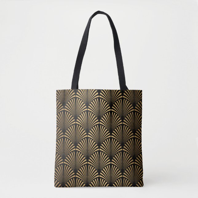 Art Deco Muster. Nahtlose schwarze und goldene Bac (Vorderseite)