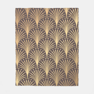 Art Deco Muster. Nahtloser goldener Hintergrund. M Fleecedecke
