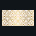 Art Deco Muster. Nahtloser weißer und goldener Hin Poster<br><div class="desc">Art Deco Muster. Nahtloser weißer und goldener Hintergrund. Metallische Muscheln oder Waagen verleihen einen Spitzenschmuck. Minimalistische geometrische Konstruktion. Vintage Linien. Motive aus den 1920-30er Jahren. Luxuriöse Oldtimerdekoration</div>