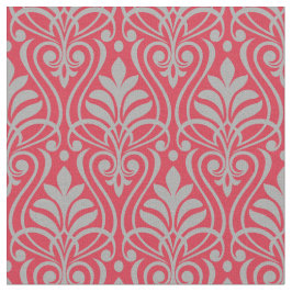Art Deco Muster - Spanisch Grau am Paradies Pink Stoff