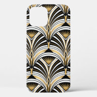 Art-Deco-Muster. Vintages Gold Schwarz-weiß