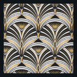 Art Deco Muster. Vintages Gold Schwarz-weiß Künstlicher Leinwanddruck<br><div class="desc">Art Deco Muster. Vintager goldfarbener Schwarz-weißer Hintergrund. Luxuriöses,  nahtloses Dekor. Roaring-Zwanzigermotiv</div>
