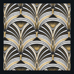 Art-Deco-Muster. Vintages Gold Schwarz-weiß Künstlicher Leinwanddruck<br><div class="desc">Art-Deco-Muster. Vintager goldfarbener Schwarz-weißer Hintergrund. Luxuriöses,  nahtloses Dekor. Roaring-Zwanzigermotiv</div>