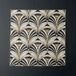 Art-Deco-Muster. Vintages Gold Schwarz-weiß Wandteppich<br><div class="desc">Art-Deco-Muster. Vintager goldfarbener Schwarz-weißer Hintergrund. Luxuriöses,  nahtloses Dekor. Roaring-Zwanzigermotiv</div>