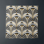 Art-Deco-Muster. Vintages Gold Schwarz-weiß Wandteppich<br><div class="desc">Art-Deco-Muster. Vintager goldfarbener Schwarz-weißer Hintergrund. Luxuriöses,  nahtloses Dekor. Roaring-Zwanzigermotiv</div>