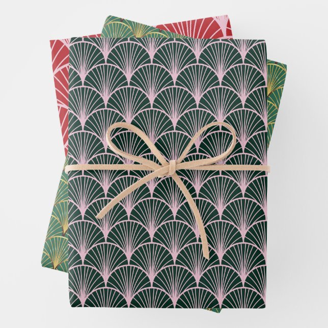 Art Deco Muster Weihnachten Geschenkpapier Set (Beispiel)