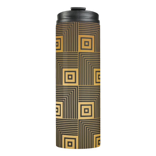 Art Deco nahtlos Vintage Tapete Muster Thermosbecher (Vorderseite)