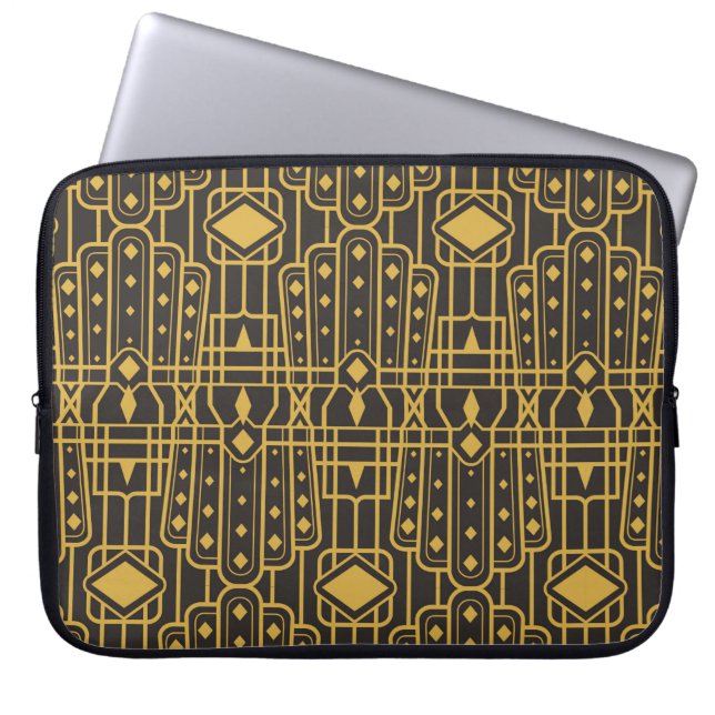 Art Deco nahtlose luxuriöse geometrische Muster. G Laptopschutzhülle (Vorderseite)