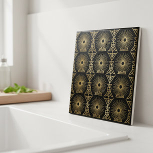 Art Deco nahtloses Sternenexplosions-Geometrisches Fliese
