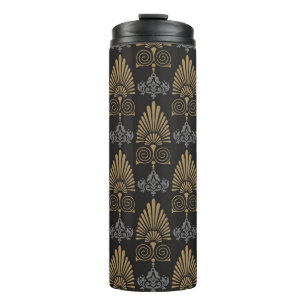 Art Deco: Nahtloses Vintages Hintergrundbild Thermosbecher