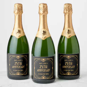 Art Deco Namen 25-jähriges Jubiläum CelebratIon Bl