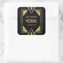 Art Deco Namen Datum Schwarze Hochzeit