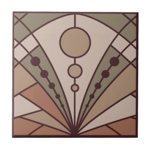 Art Deco (natürliche Terrakotta-Töne) Fliese