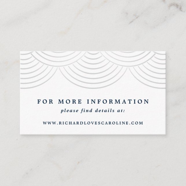 Art Deco Navy String Lights Website Enclosure Card Begleitkarte (Vorderseite)