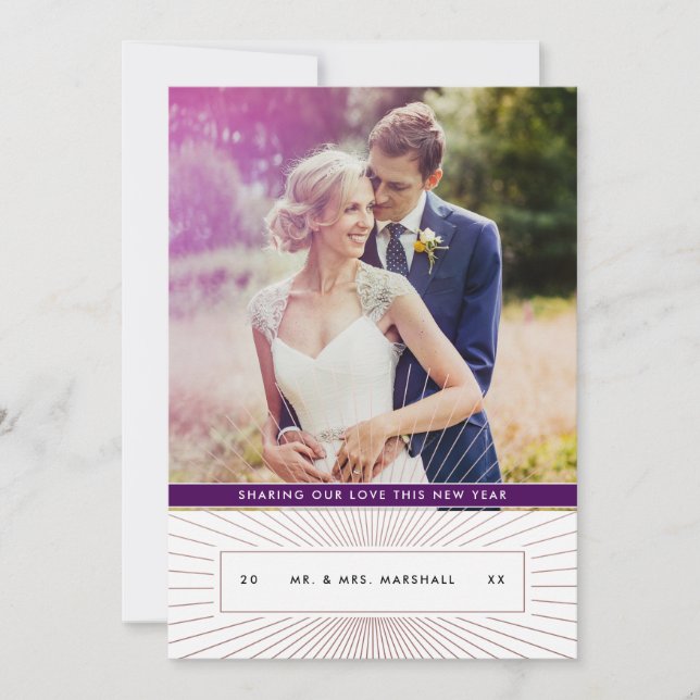 Art Deco New Holiday Foto Feiertagskarte (Vorderseite)