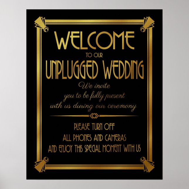 Art Deco nicht verbunden Hochzeit GATSBY Print GOL Poster (Vorne)
