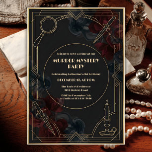 Art Deco Noir Mörder-Mystery-Party Geburtstag Einladung