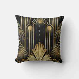 Art Deco Noir und or - elegantes Vintage Kissen