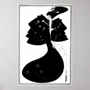 Art Deco/Nouveau ~ Das Schwarze Kap von Beardsley Poster