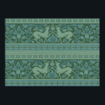 Art Deco Nouveau Dog Nature Botanical : Muster Poster<br><div class="desc">Dieses wirbelnde,  reich blaue Jugendstil-Hundsmuster ist ein antikes Muster,  das auf dem William Burges Tapete Fries des Designers Mitte des 19. Jahrhunderts basiert.</div>
