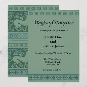 Art Deco Nouveau Hund Natur Tier Muster Einladung