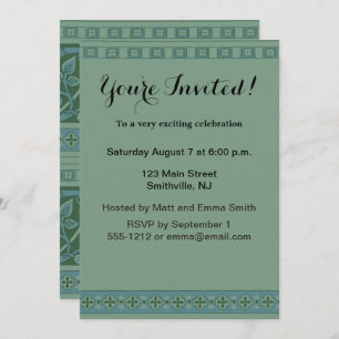 Art Deco Nouveau Hund Natur Tiermuster Einladung