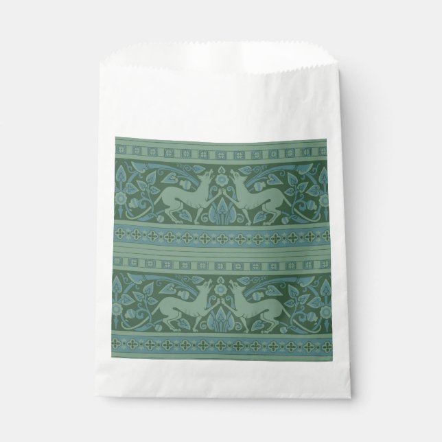 Art Deco Nouveau Hund Natur Tiermuster Geschenktütchen (Vorderseite)