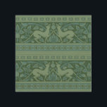 Art Deco Nouveau Hund Natur Tiermuster Holzdruck<br><div class="desc">Jugendstil - Tiere - Dieses wirbelnde,  reich blaue Jugendstil-Hundsmuster ist ein antikes Muster,  das auf dem William Burges Tapete Fries aus der Mitte des 19. Jahrhunderts basiert.</div>