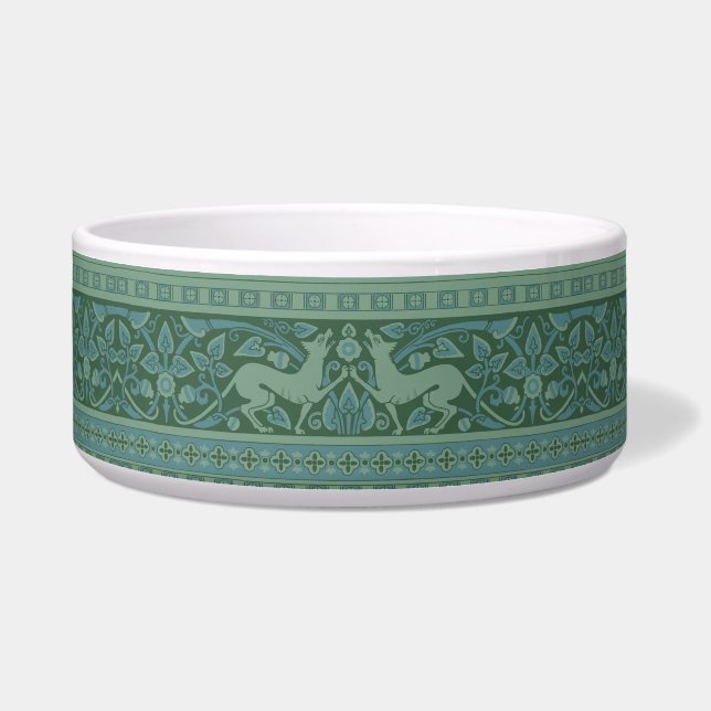 Art Deco Nouveau Hund Natur Tiermuster Napf (Vorderseite)
